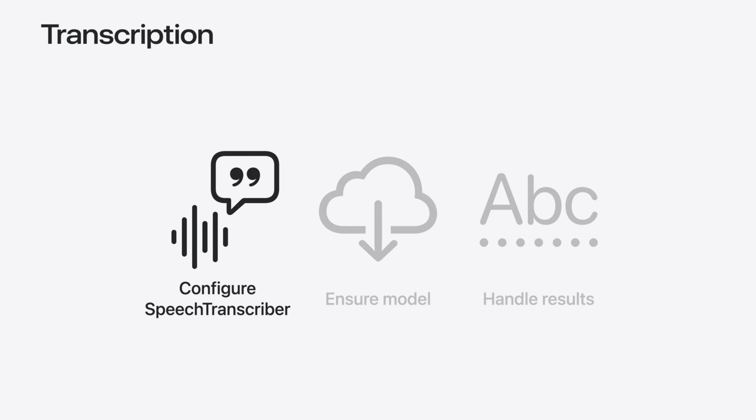  configure speech transcriber