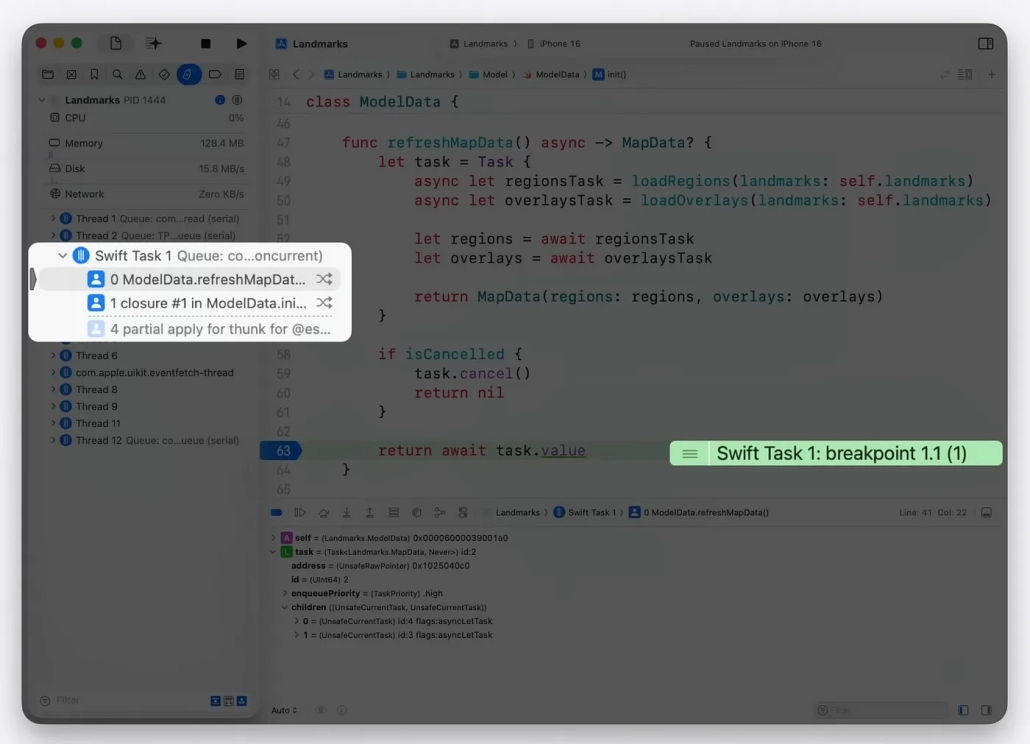 Swift Task and Program Counter