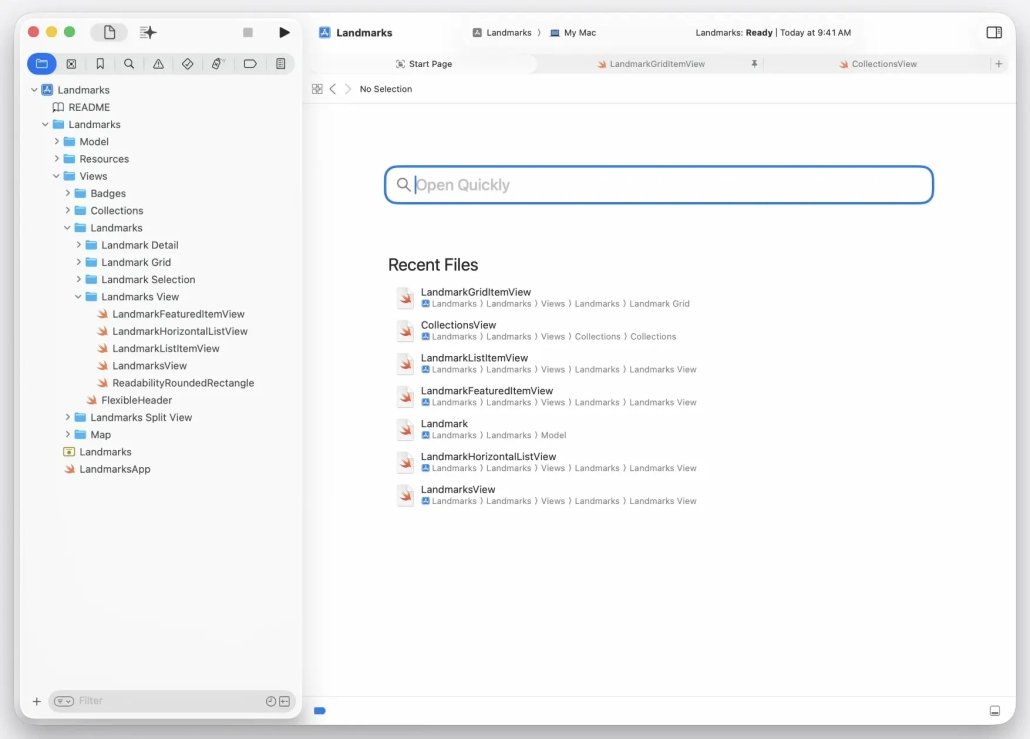 New Safari-like start page in Xcode 26